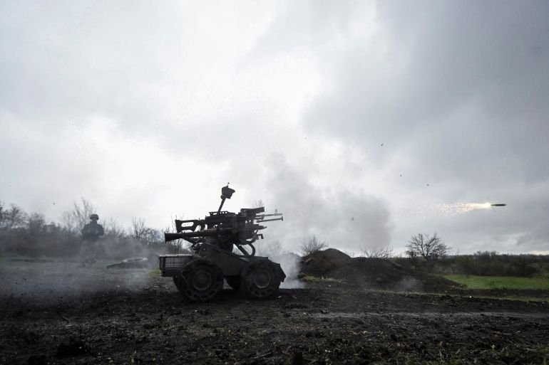 Ukrainian drone attack sparks fire at…