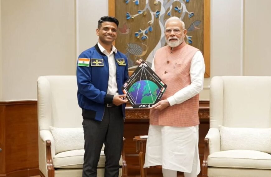 PM Modi Meets Group Captain Shubhanshu Shukla, 2nd Indian To…