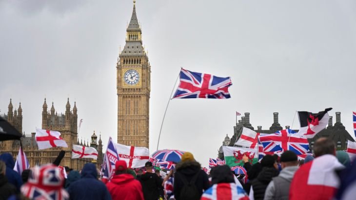 Over 100,000 attend London rally led by far-right activist Tommy Robinson